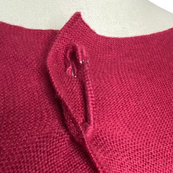 PureJill Wm’s Sz Lrg Maroon Loose Pocket Pin Closed Cardigan - Picture 2 of 5